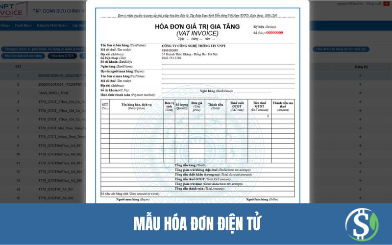 Mẫu hóa đơn điện tử